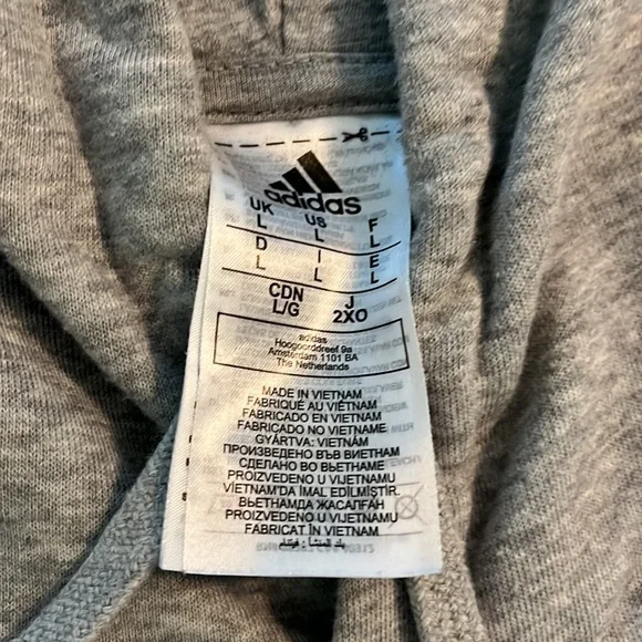 NWOT Adidas grey hooded sweatshirt - Picture 2 of 4